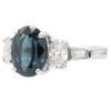 3.99ctw Oval Natural Sapphire Ring Platinum GIA Certified Angled