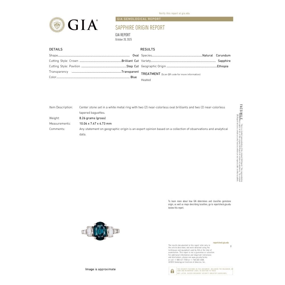 3.99ctw Oval Natural Sapphire Ring Platinum GIA Certified Certificate 3.99ctw Oval Natural Sapphire Ring Platinum GIA Certified Certificate