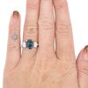 3.99ctw Oval Natural Sapphire Ring Platinum GIA Certified Modeled