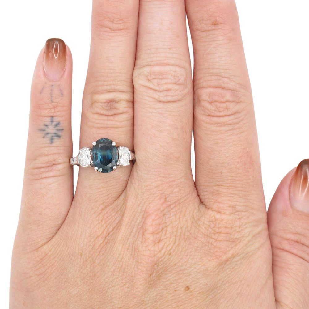 3.99ctw Oval Natural Sapphire Ring Platinum GIA Certified Modeled 3.99ctw Oval Natural Sapphire Ring Platinum GIA Certified Modeled