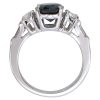 3.99ctw Oval Natural Sapphire Ring Platinum GIA Certified Profile