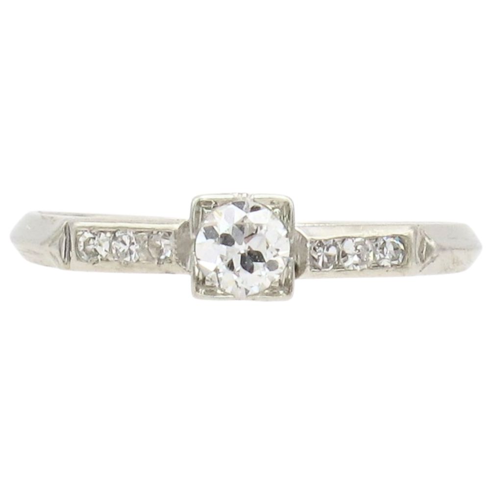 .37ctw Old European Diamond Art Deco Engagement Ring 18K
