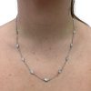 4.06ctw Marquise Diamond Station Necklace 14k White Gold Modeled