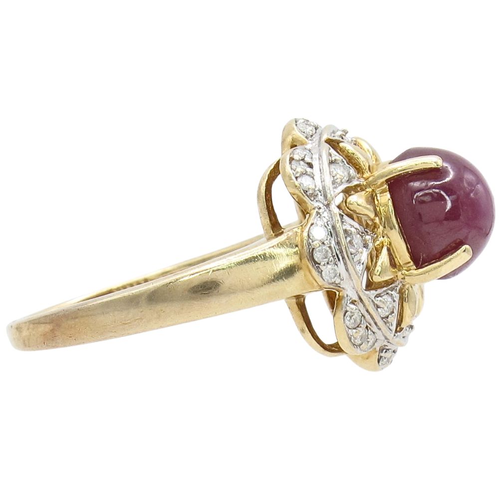 4.83ctw Star Ruby Ring 14K Two-Tone Side 4.83ctw Star Ruby Ring 14K Two-Tone Side