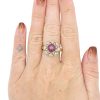 4.83ctw Star Ruby Ring 14K Two-Tone Worn
