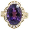 5.12ctw Amethyst Ring with White Sapphire Accents 10K Gold