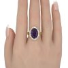 5.12ctw Amethyst Ring with White Sapphire Accents 10K Gold worn