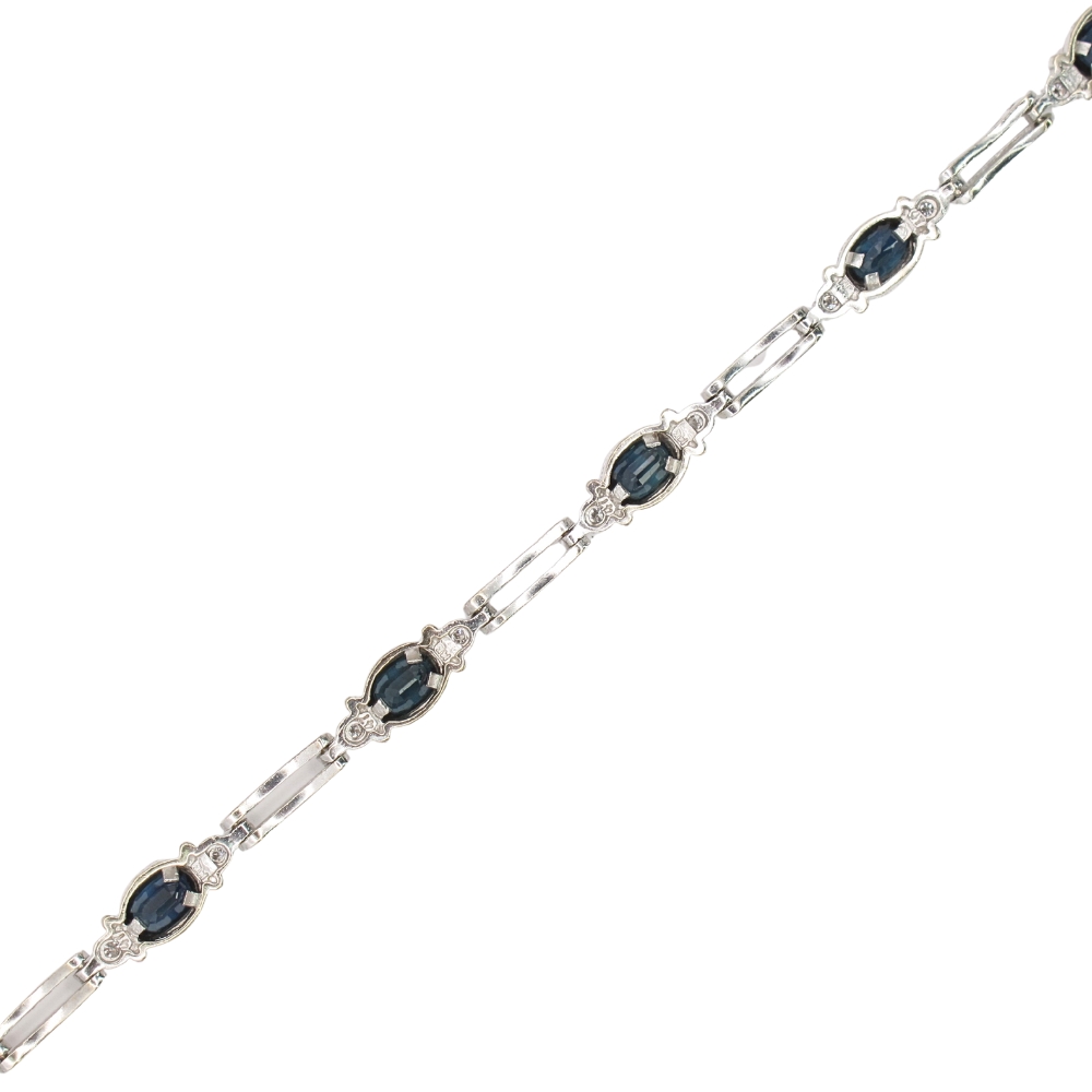 5.18ctw Sapphire Sport Bracelet 14K White Gold back 5.18ctw Sapphire Sport Bracelet 14K White Gold back