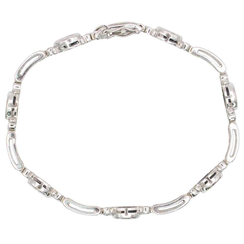 5.18ctw Sapphire Sport Bracelet 14K White Gold side 5.18ctw Sapphire Sport Bracelet 14K White Gold side