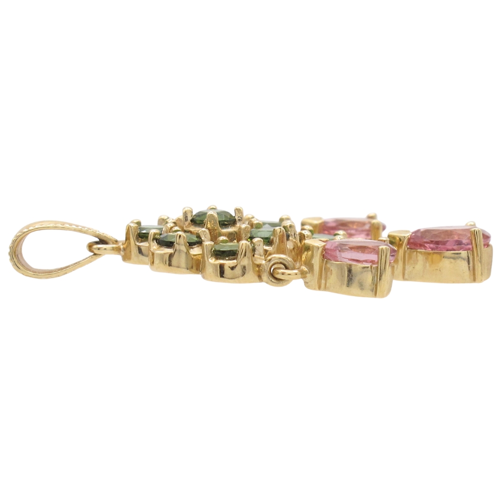5.62ctw Tourmaline Pendant 14K Gold side 5.62ctw Tourmaline Pendant 14K Gold side