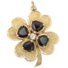 5.82ctw Garnet Four-Leaf Clover Statement Pendant or Charm 14K Gold front
