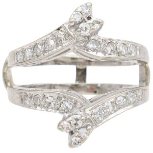 .50ctw Diamond Solitaire Enhancer ring 14K White Gold Front