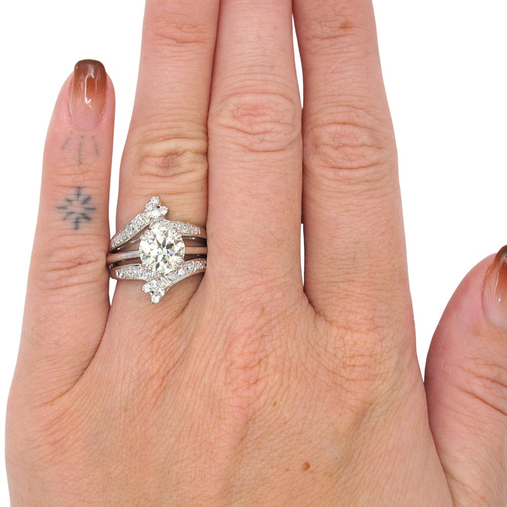 .50ctw Diamond Solitaire Enhancer ring 14K White Gold Modeled (1) .50ctw Diamond Solitaire Enhancer ring 14K White Gold Modeled (1)