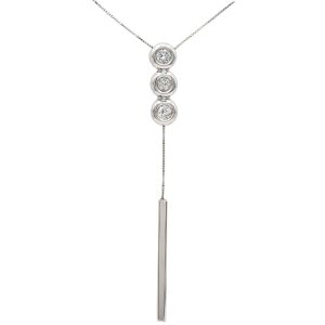 .63ctw Diamond Lariat Slide Necklace 18K White Gold Front