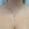 .63ctw Diamond Lariat Slide Necklace 18K White Gold Modeled