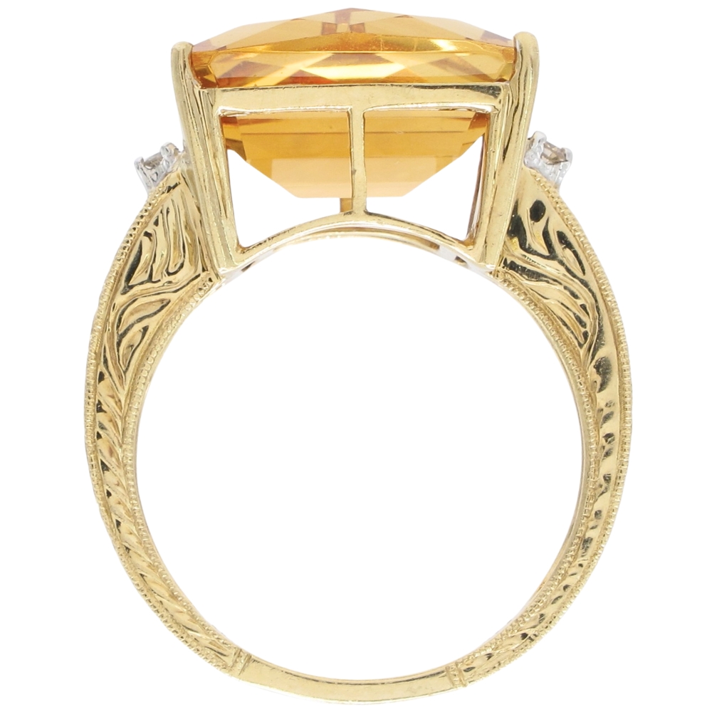 7.38ctw Citrine Ring 14K Gold profile 7.38ctw Citrine Ring 14K Gold profile