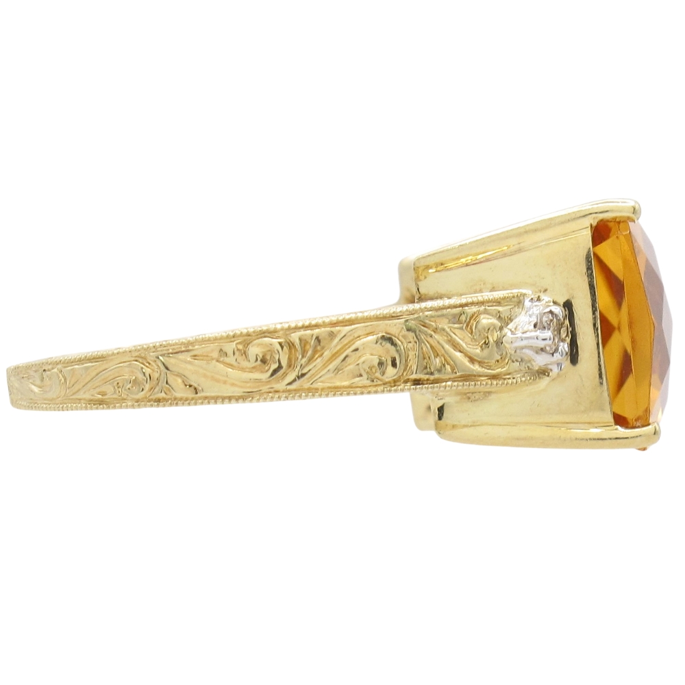 7.38ctw Citrine Ring 14K Gold side 7.38ctw Citrine Ring 14K Gold side