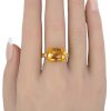 7.38ctw Citrine Ring 14K Gold worn