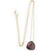 7ct Watermelon Tourmaline Slice Station Necklace 14K Yellow Gold Layout
