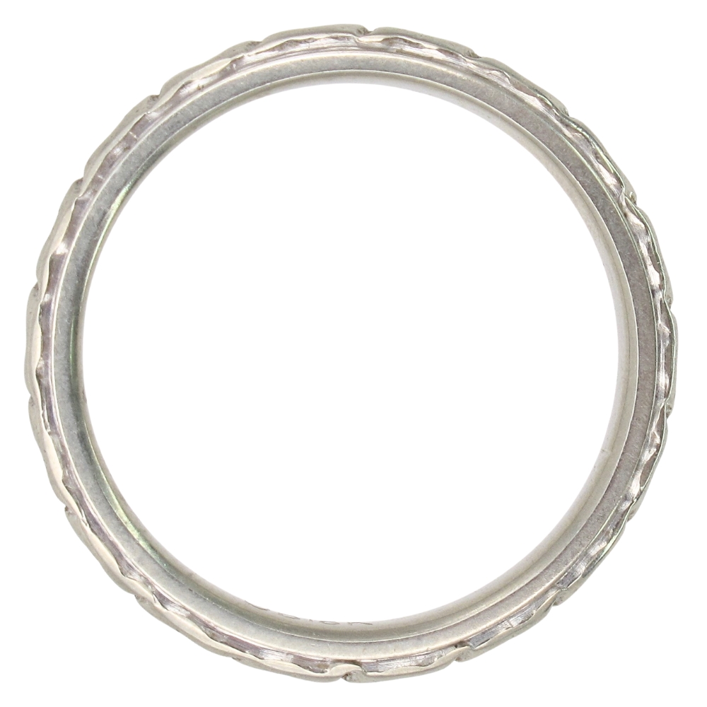 Art Deco Era Floral Band Ring 18K White Gold side profile Art Deco Era Floral Band Ring 18K White Gold side profile