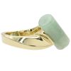 Asymmetrical Barrel Cut Jade Ring 14K Yellow Gold Side 2