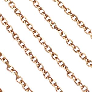 Cable Link Chain Necklace 14K Gold 20 Length links