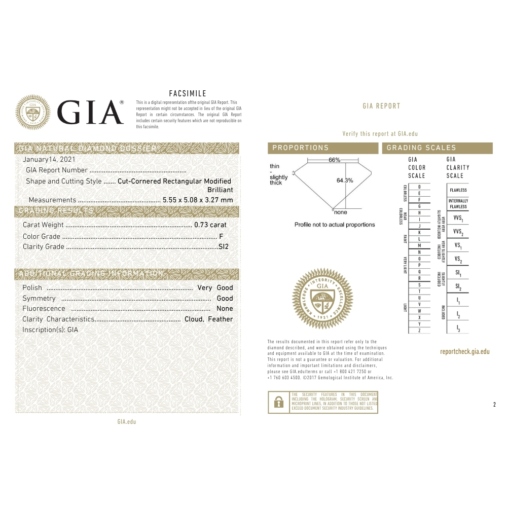 GIA 0.73ct Radiant-Cut Diamond Bezel Engagement Ring 14K Gold GIA certification GIA 0.73ct Radiant-Cut Diamond Bezel Engagement Ring 14K Gold GIA Certification