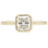 GIA 0.73ct Radiant-Cut Diamond Bezel Engagement Ring 14K Gold front