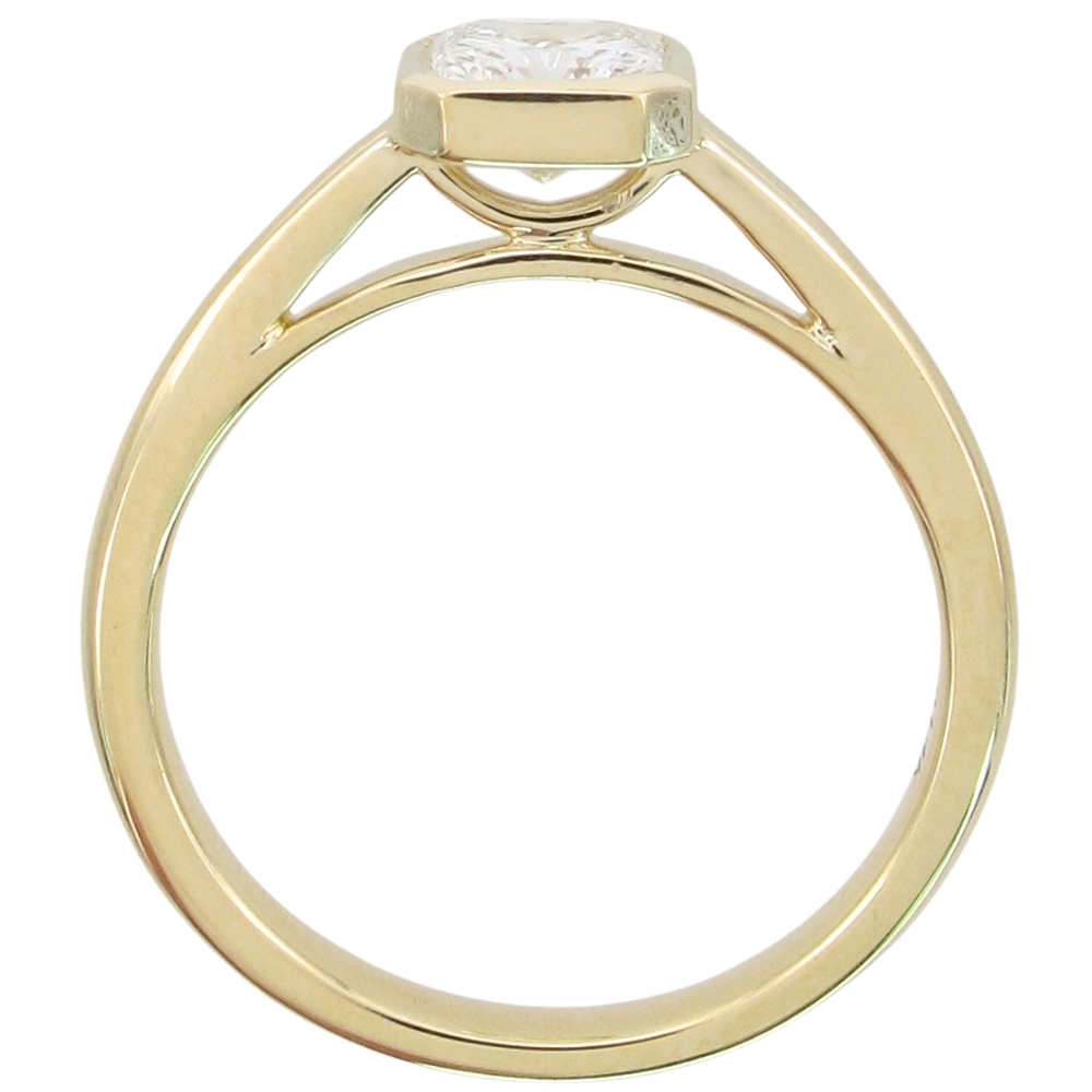 GIA 0.73ct Radiant-Cut Diamond Bezel Engagement Ring 14K Gold profile GIA 0.73ct Radiant-Cut Diamond Bezel Engagement Ring 14K Gold profile