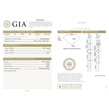 GIA 0.74ct Oval Diamond Bezel Engagement Ring 14K Gold GIA certification