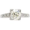 GIA 1.21ctw Diamond Art Deco Engagement Ring 18K White Gold front