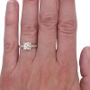 GIA 1.21ctw Diamond Art Deco Engagement Ring 18K White Gold worn