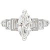 GIA 1.54ctw Marquise Diamond Engagement Ring with Baguette Diamond Accents in 14K White Gold front