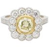 GIA 1.77ctw Round Diamond Scalloped Halo Engagement Ring 14K Two-Tone Gold front