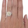 GIA 1.77ctw Round Diamond Scalloped Halo Engagement Ring 14K Two-Tone Gold worn