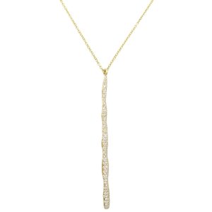 Ippolita 0.95ctw Diamond Stardust Squiggle Stick Necklace 18K Gold front
