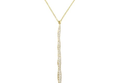 Ippolita 0.95ctw Diamond Stardust Squiggle Stick Necklace 18K Gold front