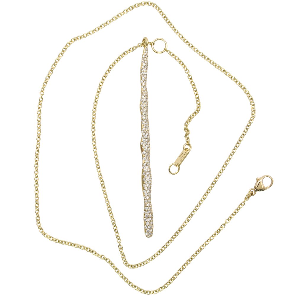 Ippolita 0.95ctw Diamond Stardust Squiggle Stick Necklace 18K Gold full Ippolita 0.95ctw Diamond Stardust Squiggle Stick Necklace 18K Gold full