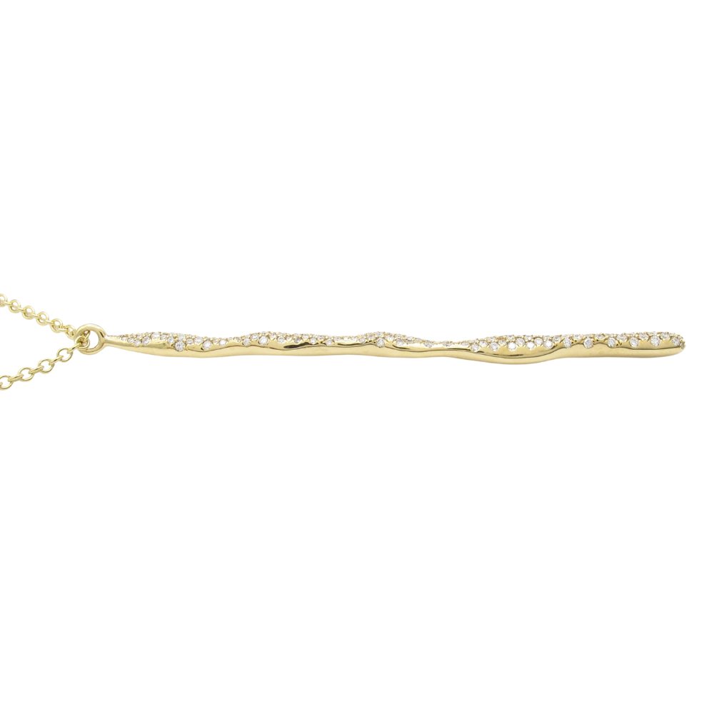 Ippolita 0.95ctw Diamond Stardust Squiggle Stick Necklace 18K Gold side Ippolita 0.95ctw Diamond Stardust Squiggle Stick Necklace 18K Gold side