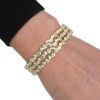 Ippolita 7.65ctw Rose Cut Diamond Triple Row Bangle Bracelet 18K Gold worn