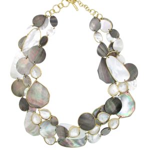 Ippolita Mother of Pearl & Abalone Triple Strand Necklace 18K Gold full