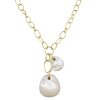 Ippolita Rock Candy Mother of Pearl Double Pebble Necklace 18K Gold pendant