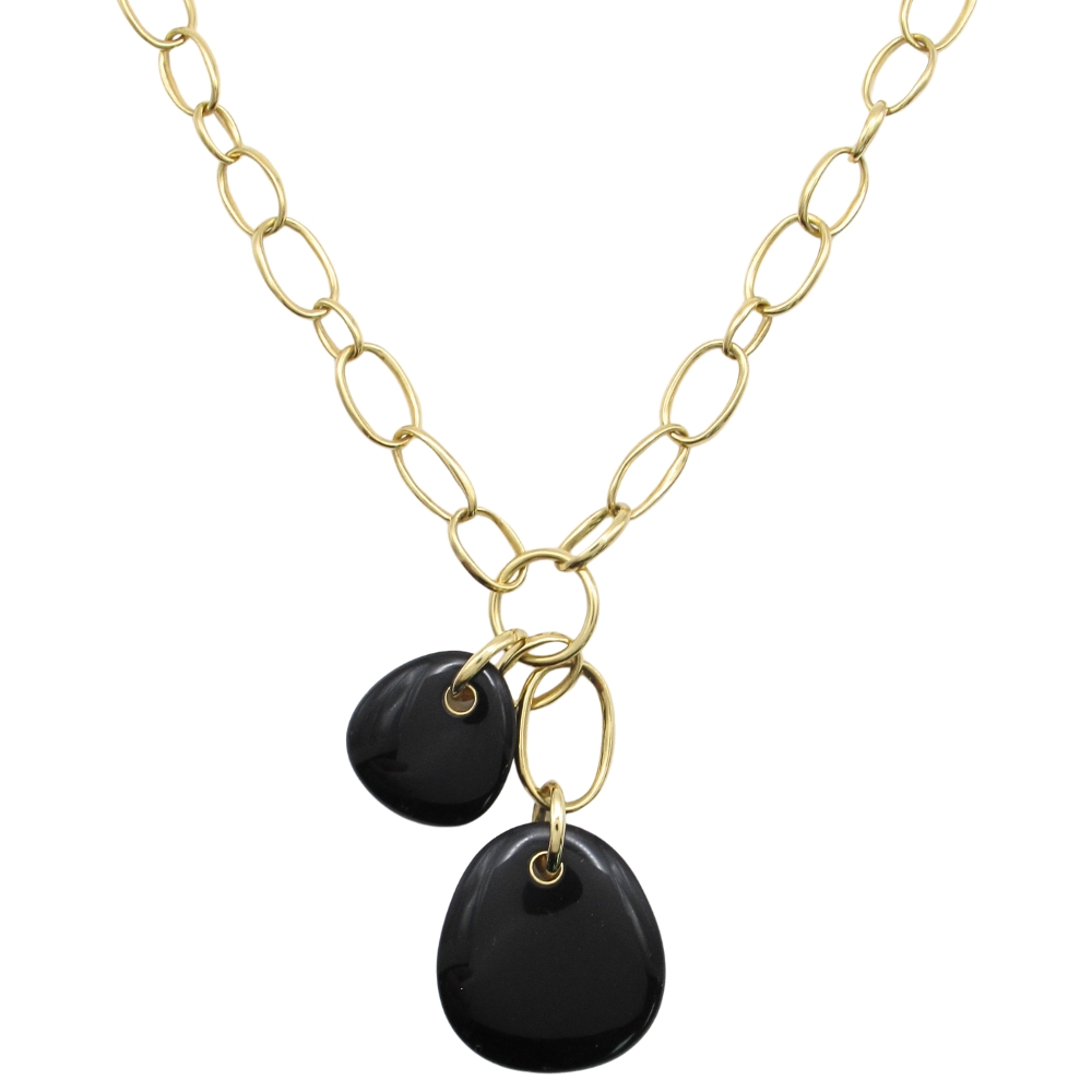 Ippolita Rock Candy Onyx Double Pebble Necklace 18K Gold pendant Ippolita Rock Candy Onyx Double Pebble Necklace 18K Gold pendant