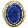 Lapis Lazuli Filigree Detail Edwardian Ring 14K Yellow Gold Front