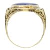 Lapis Lazuli Filigree Detail Edwardian Ring 14K Yellow Gold Profile