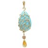 Multi-Gem Peacock Statement Pendant 14K Gold back