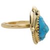 Navajo Seafoam Turquoise Ring 14K Gold side
