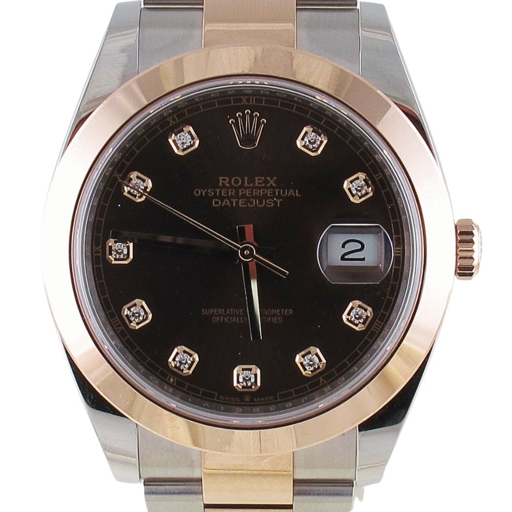 New Unworn Rolex 41MM Rose Gold And Stainless Steel Datejust (2025) Model 126301 Front Close