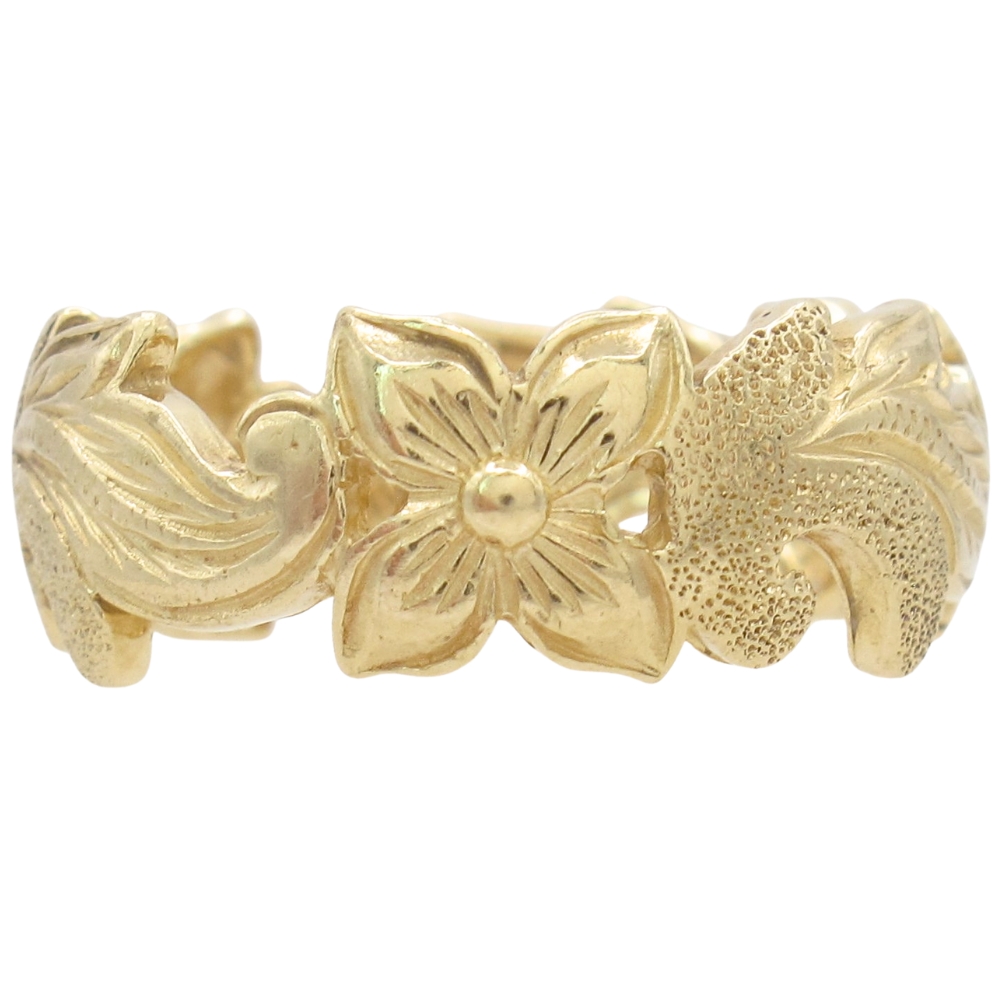 Ornate Floral Eternity Band Ring 14K Gold Ornate Floral Eternity Band Ring 14K Gold