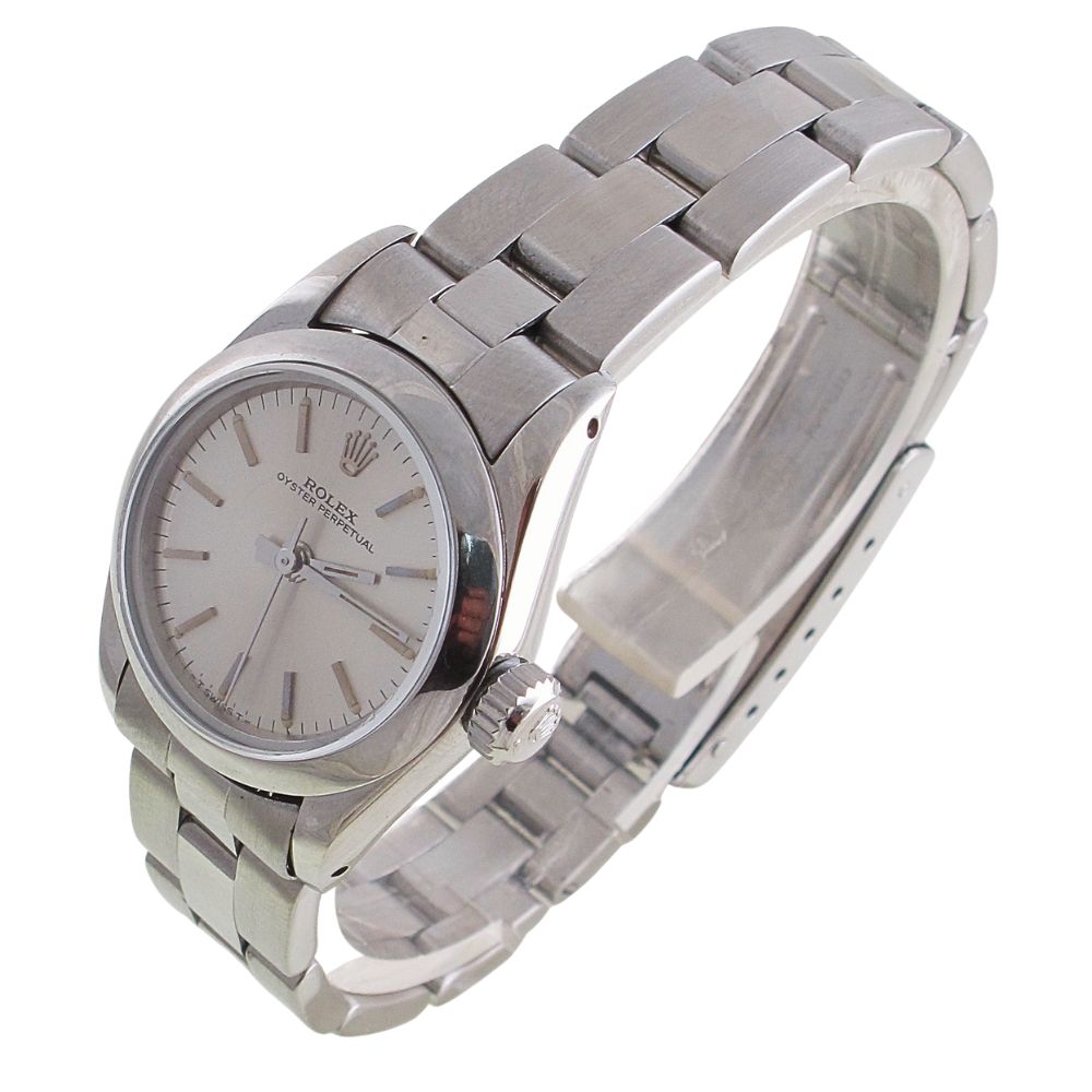 Pre-Owned Ladies Rolex 26MM Oyster Perpetual (1983) Stainless Steel Model 67180 Right